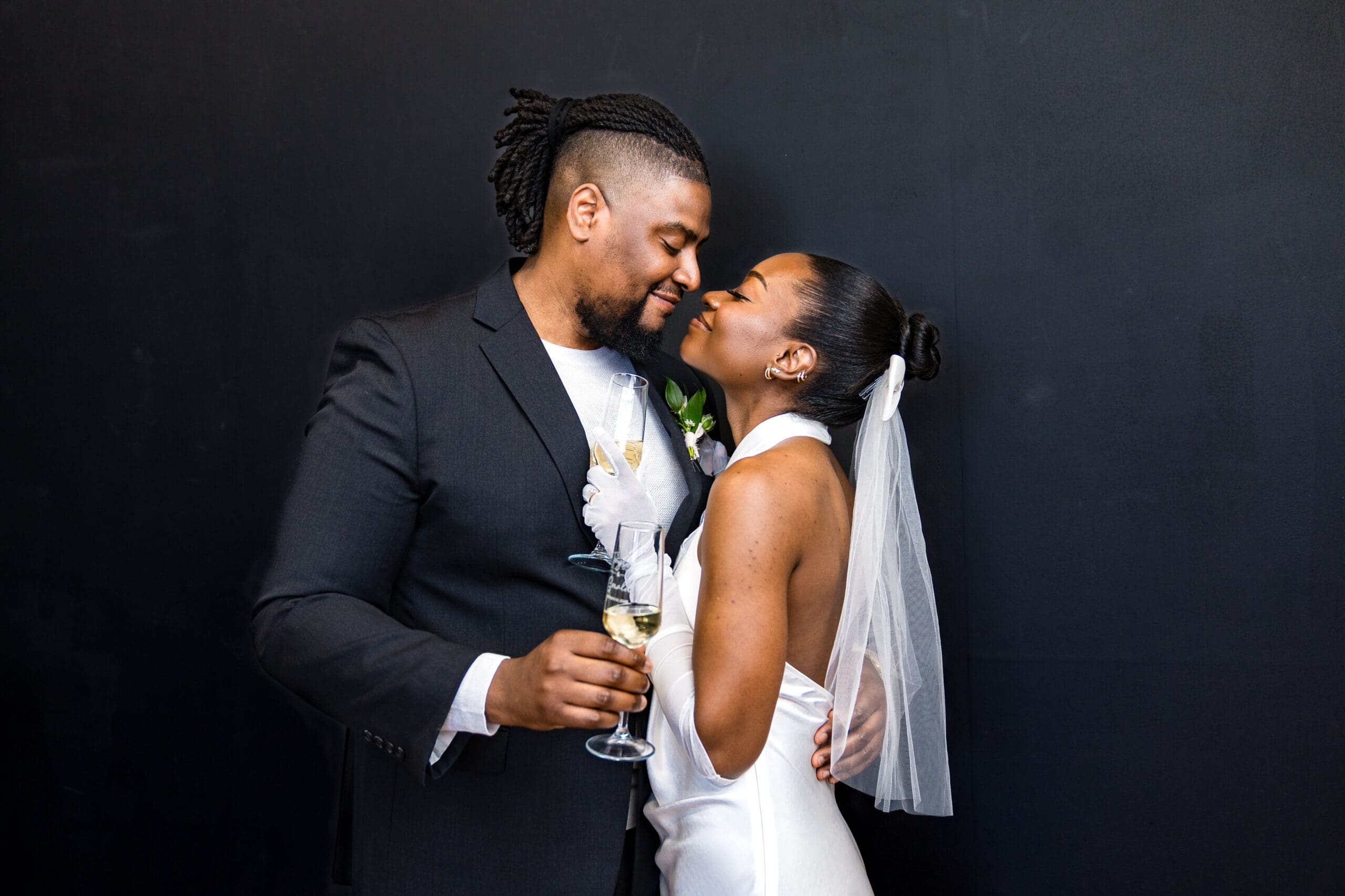 Emotional moment during Taylor and Gerald's engagement session at Studio 270 in Austell, Ga.